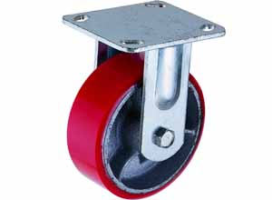 Чугунное полиуретановое глухое большегрузное колесо на тележку с площадкой литой